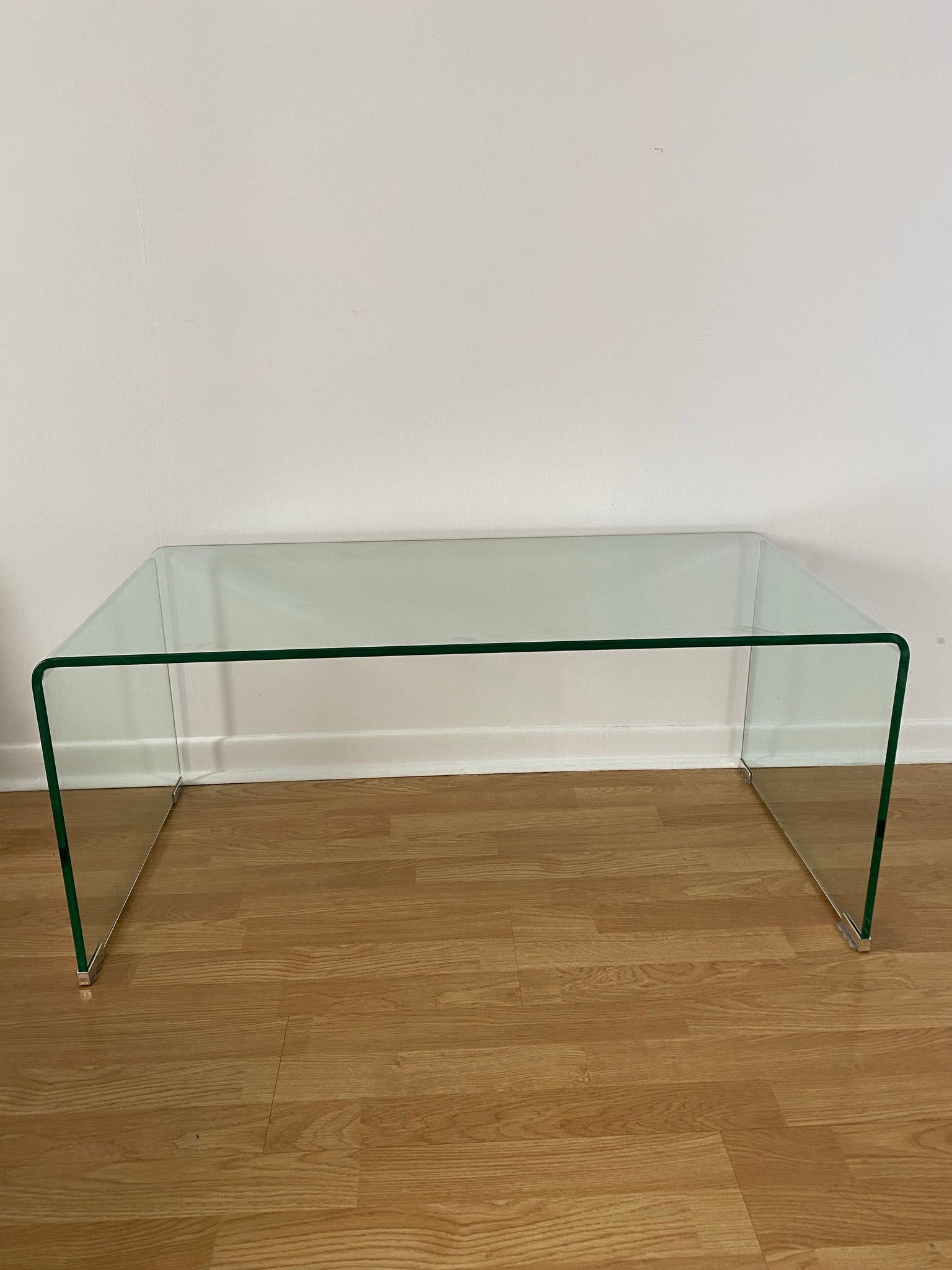 Small tempered glass waterfall coffee table