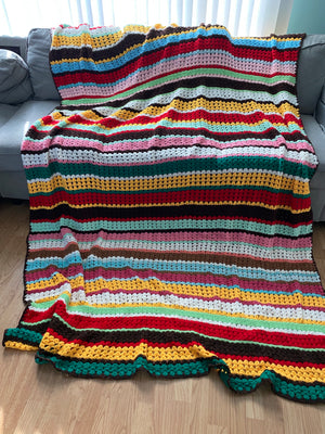Crochet striped blanket