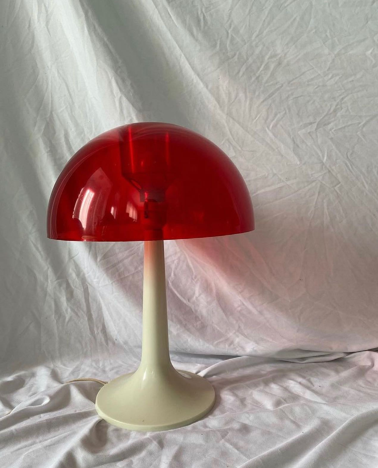 Cherry red Softlite mushroom lamp