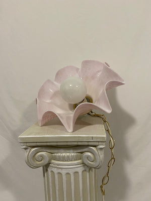 Pink Murano glass flower suspension lamp (no electrical installation required)