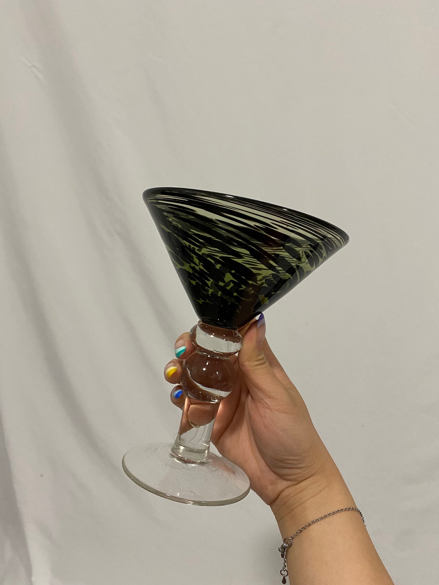 Handblown speckled glass pitcher and glasses