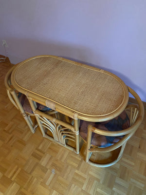 Small bamboo table & chairs dining set