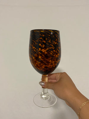 Thicc tortoiseshell glass wine glasses set