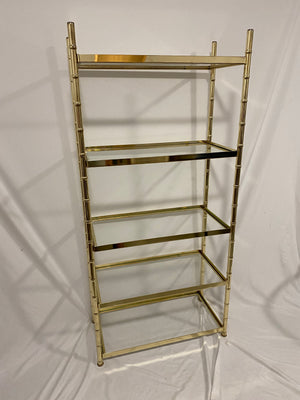 Golden brass & glass shelf