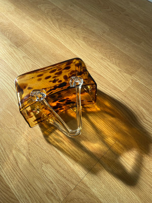 Tortoiseshell glass purse vase