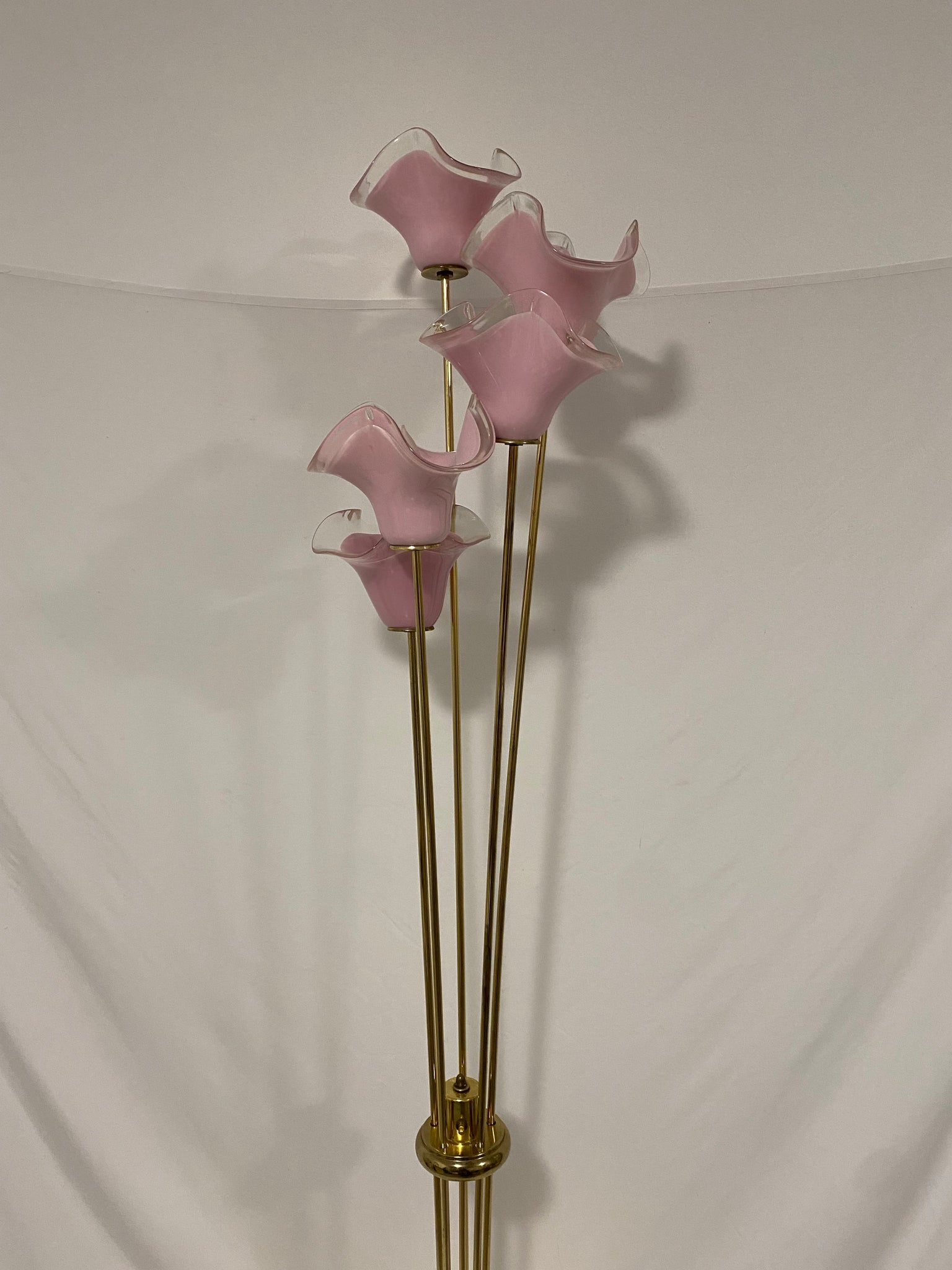 Pink Murano Vetri flowers table & floor lamps