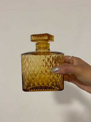 Amber glass liquor bottle