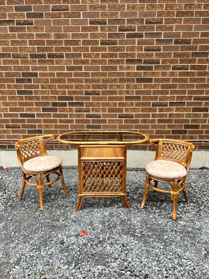 Bamboo table & chairs dining set