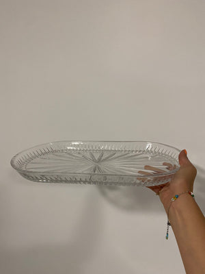 Large oval crystal dish
