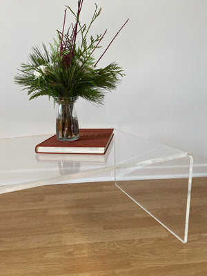 Lucite waterfall coffee table