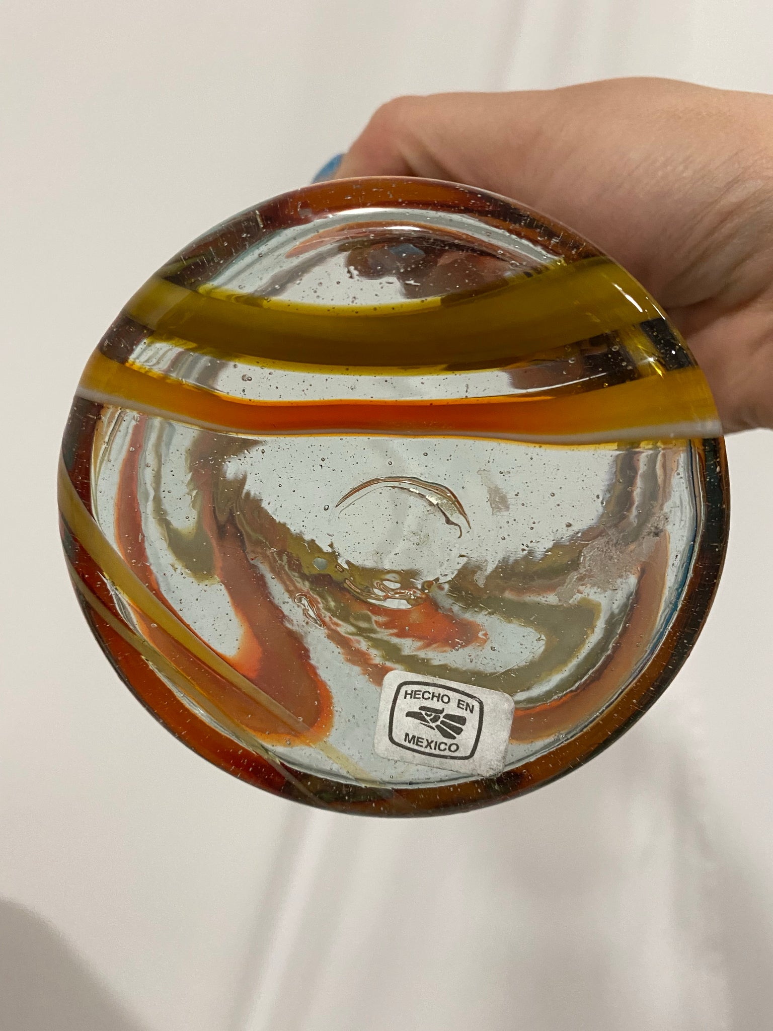 Handblown swirly glass pitcher and glasses set