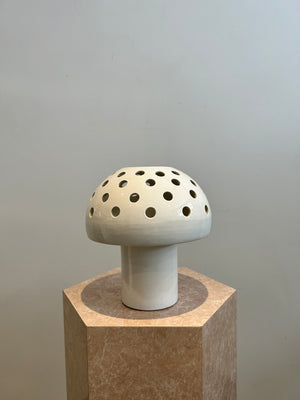 White ceramic Chalvignac mushroom lamp