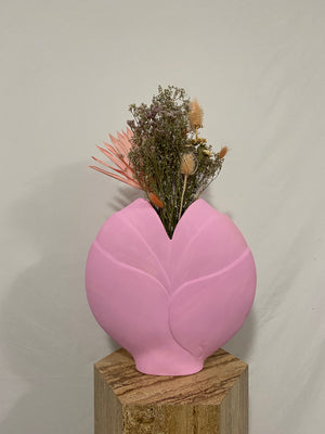 Large pink heart plaster vase
