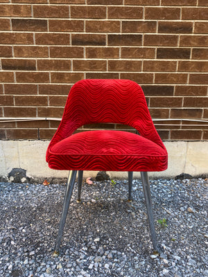 Groovy red velour & chrome chairs