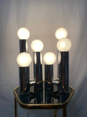 Chrome tubular Space Age lamps