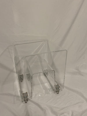 Small lucite table on wheels