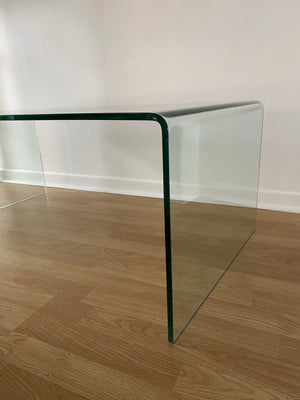 Beautiful tempered glass waterfall coffee table