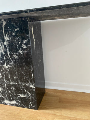 Table console en marbre noir & blanc