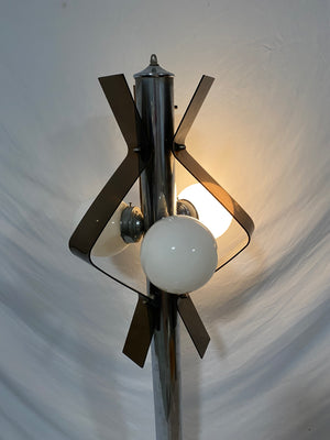 Smokey lucite and chrome Space Age floor lamp