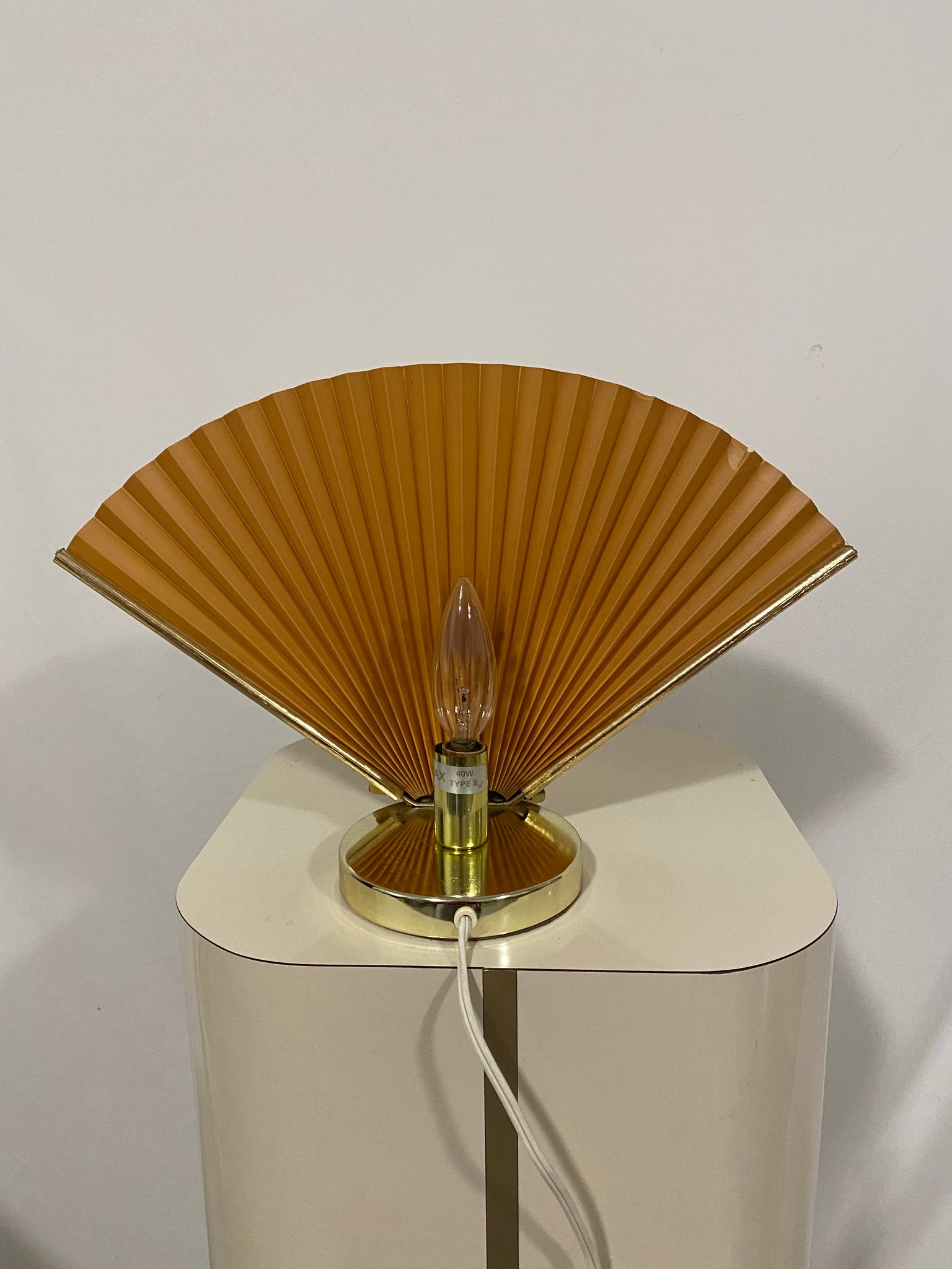 Mcm brass seashell fan lamps