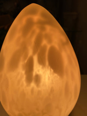 Frosted & spotted pink Murano glass style egg lamp